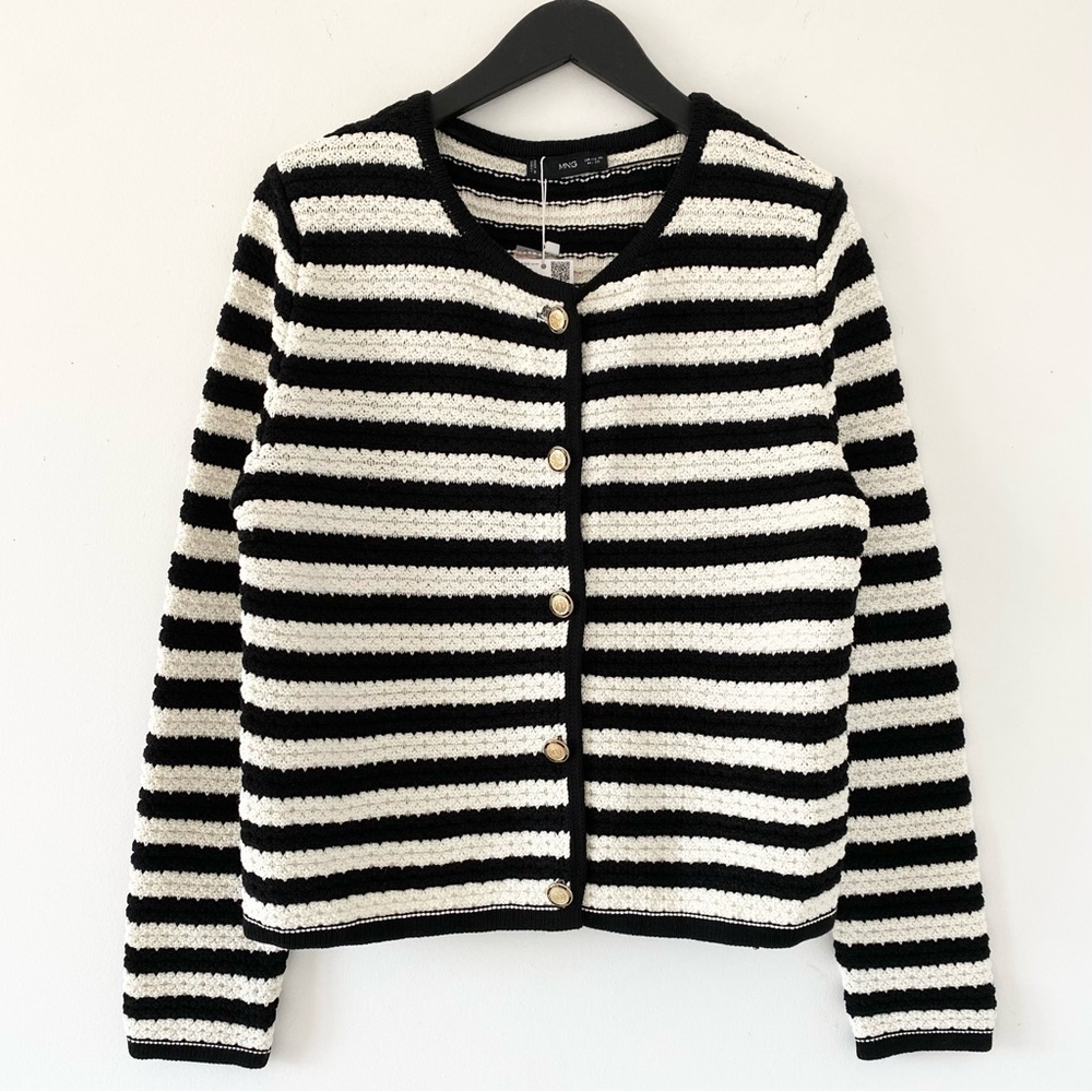 NWT Mango Stripe Knitted Jacket / Cardigan